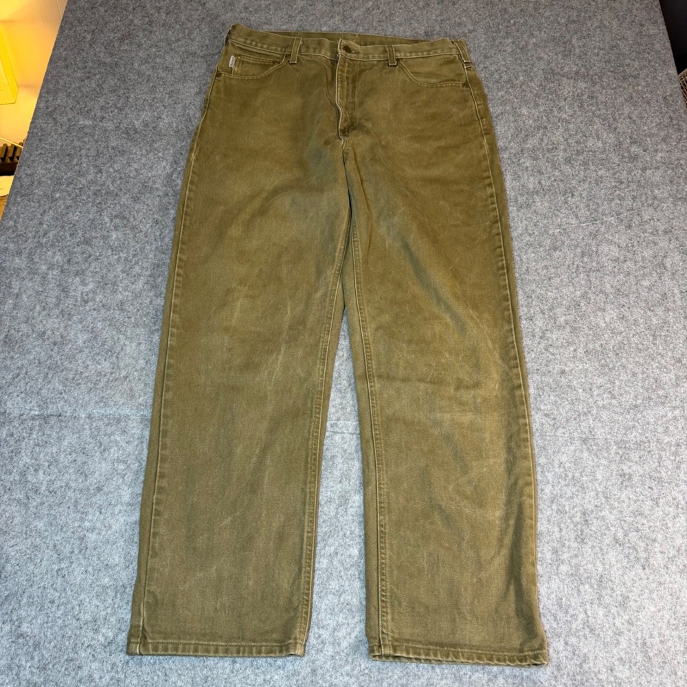 Carhartt B161 BRK Relaxed Fit Work Pants Brown Duck Canvas Men 38x32(Fits 36x32)